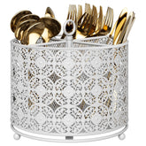 YIUKEA rotating utensil caddy with higher raised design for easy access during cooking.