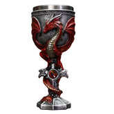 YIXINLOMYY dragon goblet with red exterior detail, a striking table centerpiece.