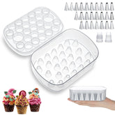Yiyiring piping tip organizer box with 27 grids keeps tips tidy and hygienic.