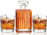 YJGS We The People decanter 15oz for refined whiskey service.
