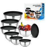 YJSLICT 0.7-quart stainless steel mixing bowl with lid for precise prep.