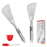 YK GDYORKITCHEN premium fish spatula set 2 front view for precise flipping.