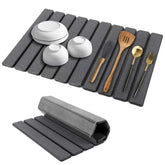 YLjindoia stone dish drying mat with marble texture dries quickly to keep counters dry.