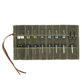 YLZZMDQSZ pocket knife roll with 16 slots, a neat display for your collection.