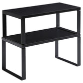 YMYNY cabinet shelf organizer set 2 displayed on a countertop for versatile storage.