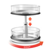 Ynelyase 2-tier lazy Susan with clear turntable for cabinet organization
