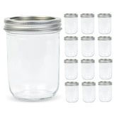 Yodecy 12-pack 16oz wide-mouth mason jars for pantry organization.