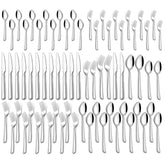 Yoehka 60-piece silverware set completes the table with a mirror finish for a restaurant-style presentation.