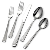 Yoehka hammered silverware 60-piece set for 12, ideal for cohesive home dining.