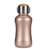 YOHKOH mini insulated bottle with gold lid, ideal for on-the-go hydration.