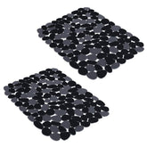 Yolife pebble sink mat in black protects stainless steel and reduces noise.