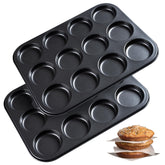 Yomvzake muffin top pan with 3-inch cavities for uniform mini cakes