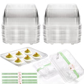 Yopay deviled egg tray with six slots and lid keeps halves secure.