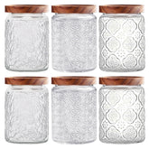 Yoqelt vintage glass jar with wooden lid shows airtight seal for pantry organization.