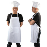 Yotache chef apron and hat set white for professional kitchen look.