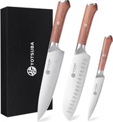 YOTSUBA 8-inch chef knife in use for precise chopping.