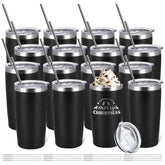YOUKE OLA 16-pack stainless tumblers in black for on-the-go hydration