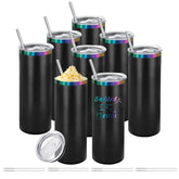YOUKE OLA Rainbow Plated Tumbler front view shows vibrant finish for stylish daily use.