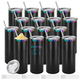 YOUKE OLA Rainbow Plated Tumbler front view with vibrant finish, ideal for personalized gifts.