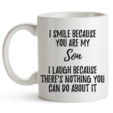 YouNique Designs Best Son Ever Mug front view showing bold design for daily coffee