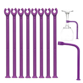 YouU UoYu stemware saver in purple stabilizes wine glasses in the dishwasher.