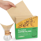 YQL pre-folded pour over filter ready for quick morning brew