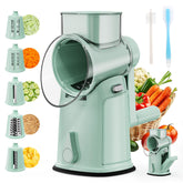 YSEPOZ 7-in-1 rotary grater with handle for safe, fast shredding and versatile prep.