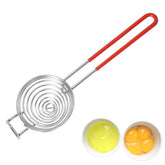 Ytuomzi egg separator with long handle resting over a bowl for easy cracking