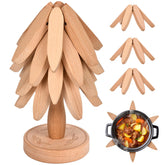 Yueji Huisimple tree trivet folded on its base protects surfaces with rustic charm