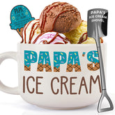 YUEYUQIU Papa ice cream bowl 600ml for generous servings and easy scooping.
