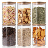 YUNCANG glass jars with airtight bamboo lids for fresh pantry storage
