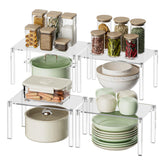 YUNEASELF clear cabinet organizer 4-piece set keeps spices visible and accessible.