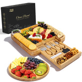 YZS Housm bamboo charcuterie board set main display for elegant entertaining
