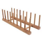 Z ZICOME 8-slot bamboo dish rack keeps plates organized and accessible.