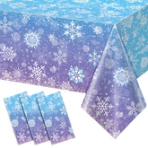 Zachely snowflake tablecloth with blue-purple gradient enhances festive table setups