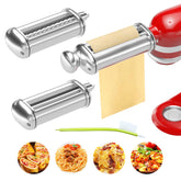ZACME pasta attachment roller showing even dough flattening for smooth sheets
