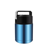 Zalaxt 28oz soup thermos with wide mouth in blue, ideal for cafeteria lunches.