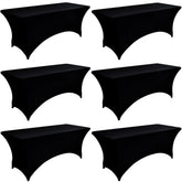 ZarzaaSik 6ft black spandex table cover for a seamless professional setup at events