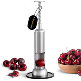 Zattic cherry pitter in action, quick pitting for large batches