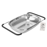 ZDRongZhen over-sink colander basket with dense round holes for quick rinsing