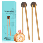 Zeikiwe mushroom-shaped wooden tongs with 10.6-inch reach for precise handling