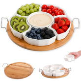 ZENFUN Chip and Dip Set with six compartments for party snacks
