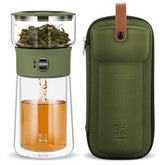 ZENS Modern Glass Infuser Teapot one-touch brew for loose tea with clean pour