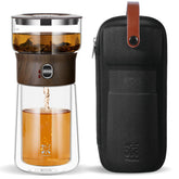 ZENS glass infuser teapot demonstrating one-touch brew for easy loose leaf tea