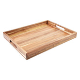 ZESPROKA acacia wood serving tray top view for stylish meal service