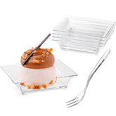 Zezzxu mini dessert plate 2.4-inch square for elegant single bites