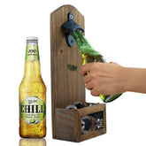 ZGZD wall-mounted bottle opener with cap catcher keeps caps tidy during gatherings