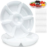 Zhehao divided-serving-tray 4-pack keeps snacks neatly separated for easy buffet setups