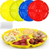 Zhehao round divided plate 10.6 inches with seven compartments for organized servings.