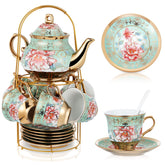 Zhehao tea set teapot with gold trim elevates table elegance for gatherings.